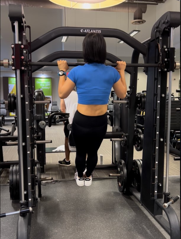 Nancy Yang Timmins Pullup on Smith Machine