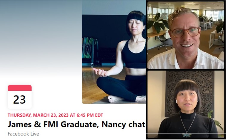 Nancy Yang Timmins's FB live chat with James Colquhoun at Food Matters Institute